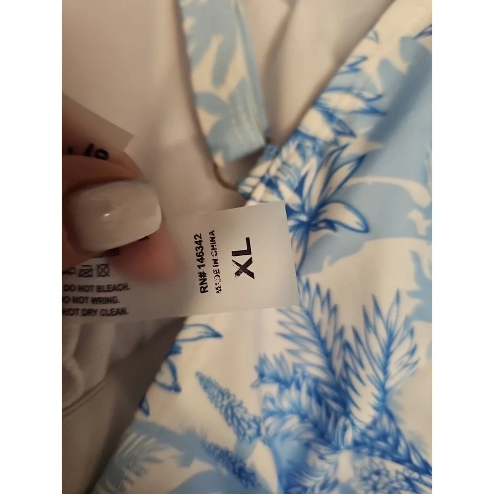 Nicole Miller Floral blue Tropical Wrap One‎ Piece Bathing Suit Swimsuit Sz XL